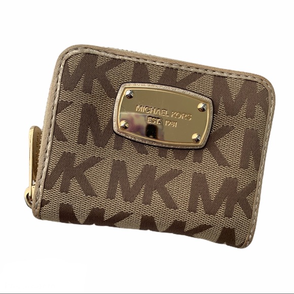 Michael Kors • Gold and Tan MK Wallet - Picture 2 of 16